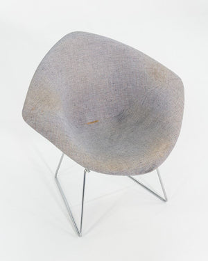 1960s Harry Bertoia for Knoll Small Diamond Chair in Chrome w/ Fabric Upholstery