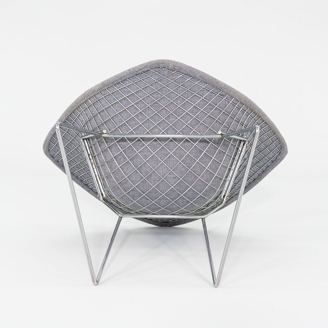 1960s Harry Bertoia for Knoll Small Diamond Chair in Chrome w/ Fabric Upholstery
