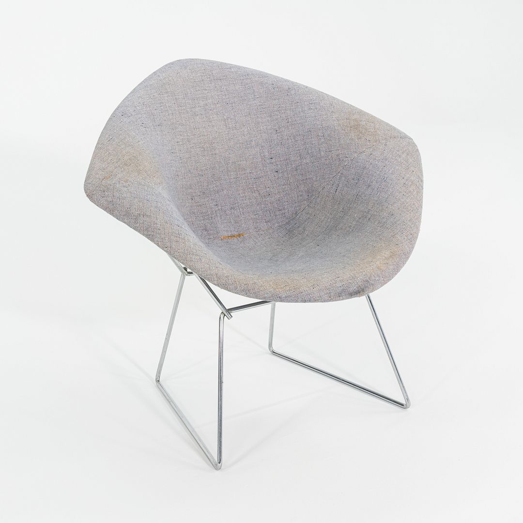 1960s Harry Bertoia for Knoll Small Diamond Chair in Chrome w/ Fabric Upholstery