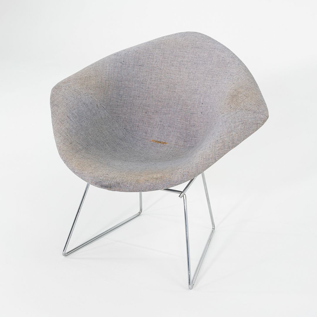 1960s Harry Bertoia for Knoll Small Diamond Chair in Chrome w/ Fabric Upholstery