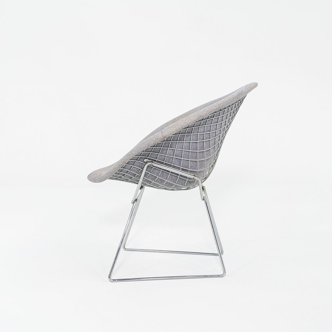 1960s Harry Bertoia for Knoll Small Diamond Chair in Chrome w/ Fabric Upholstery