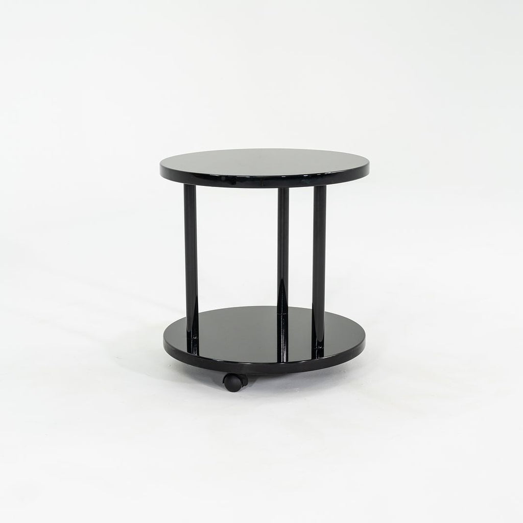 1980s Pace Collection Black Lacquered Occasional Table on Casters