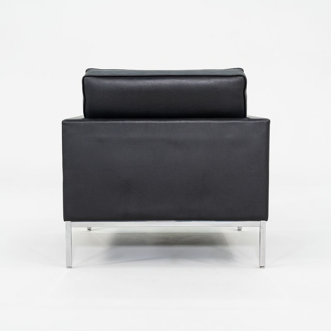 2019 Florence Knoll Club Lounge Chair in Black Leather with Chrome Base 4x Avail