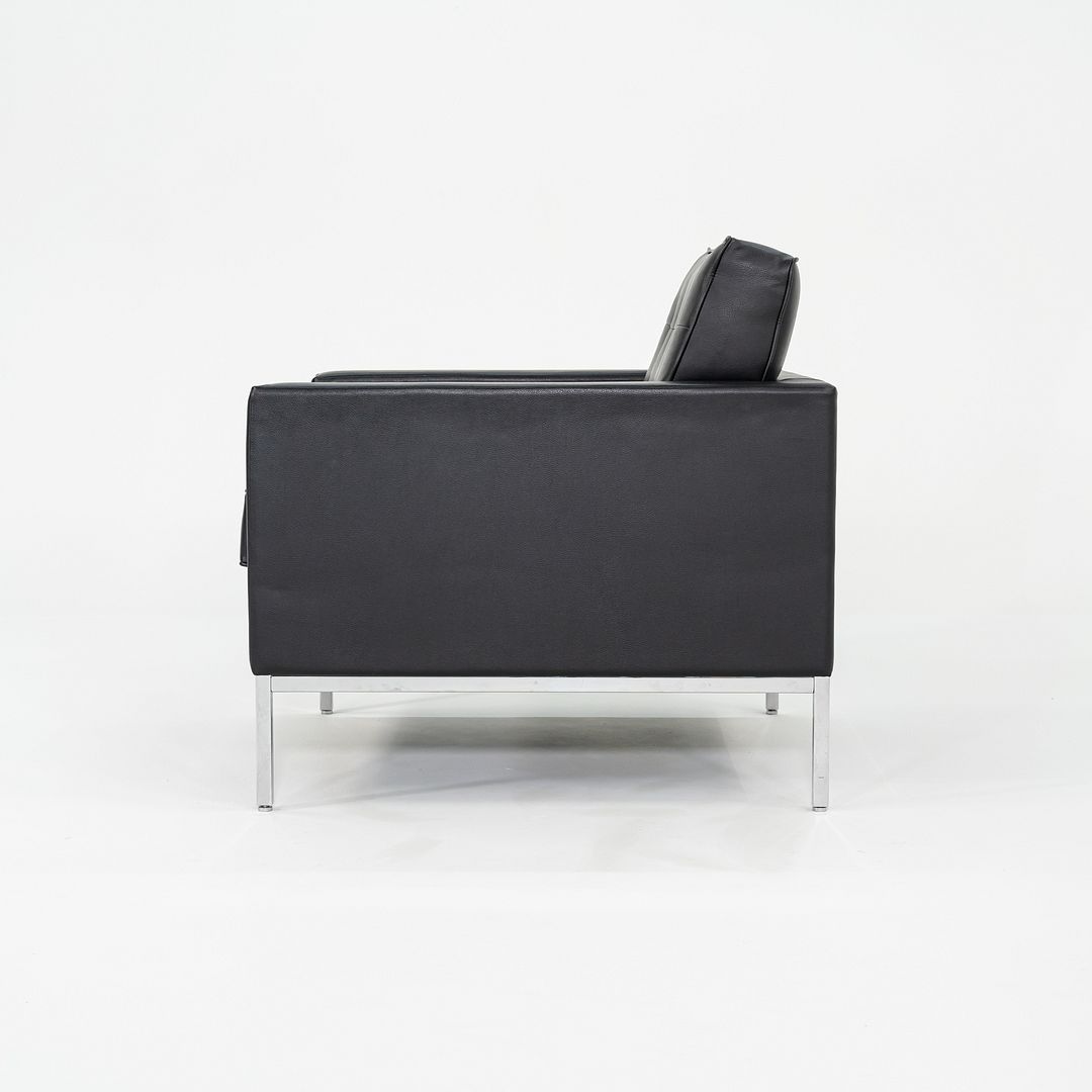 2019 Florence Knoll Club Lounge Chair in Black Leather with Chrome Base 4x Avail
