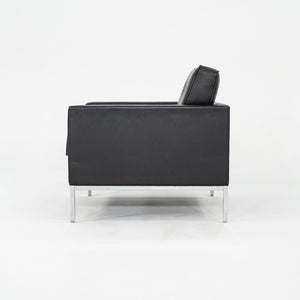 2019 Florence Knoll Club Lounge Chair in Black Leather with Chrome Base 4x Avail