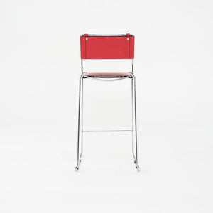 SOLD 2000s Set of Four Alias Stacking Bar Stools by Giandomenico Belotti in Red Leather