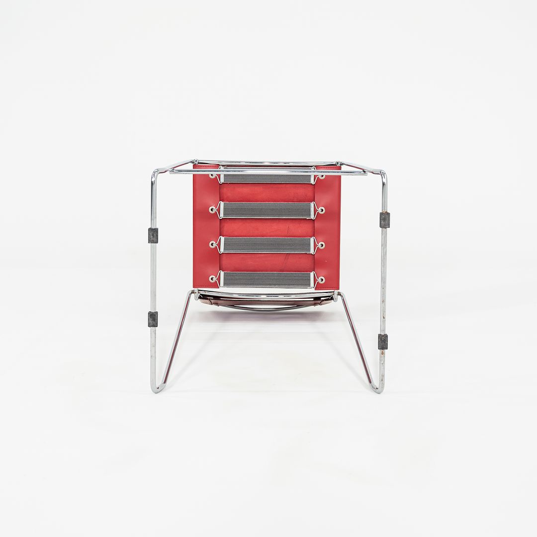 SOLD 2000s Set of Four Alias Stacking Bar Stools by Giandomenico Belotti in Red Leather