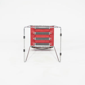 SOLD 2000s Set of Four Alias Stacking Bar Stools by Giandomenico Belotti in Red Leather