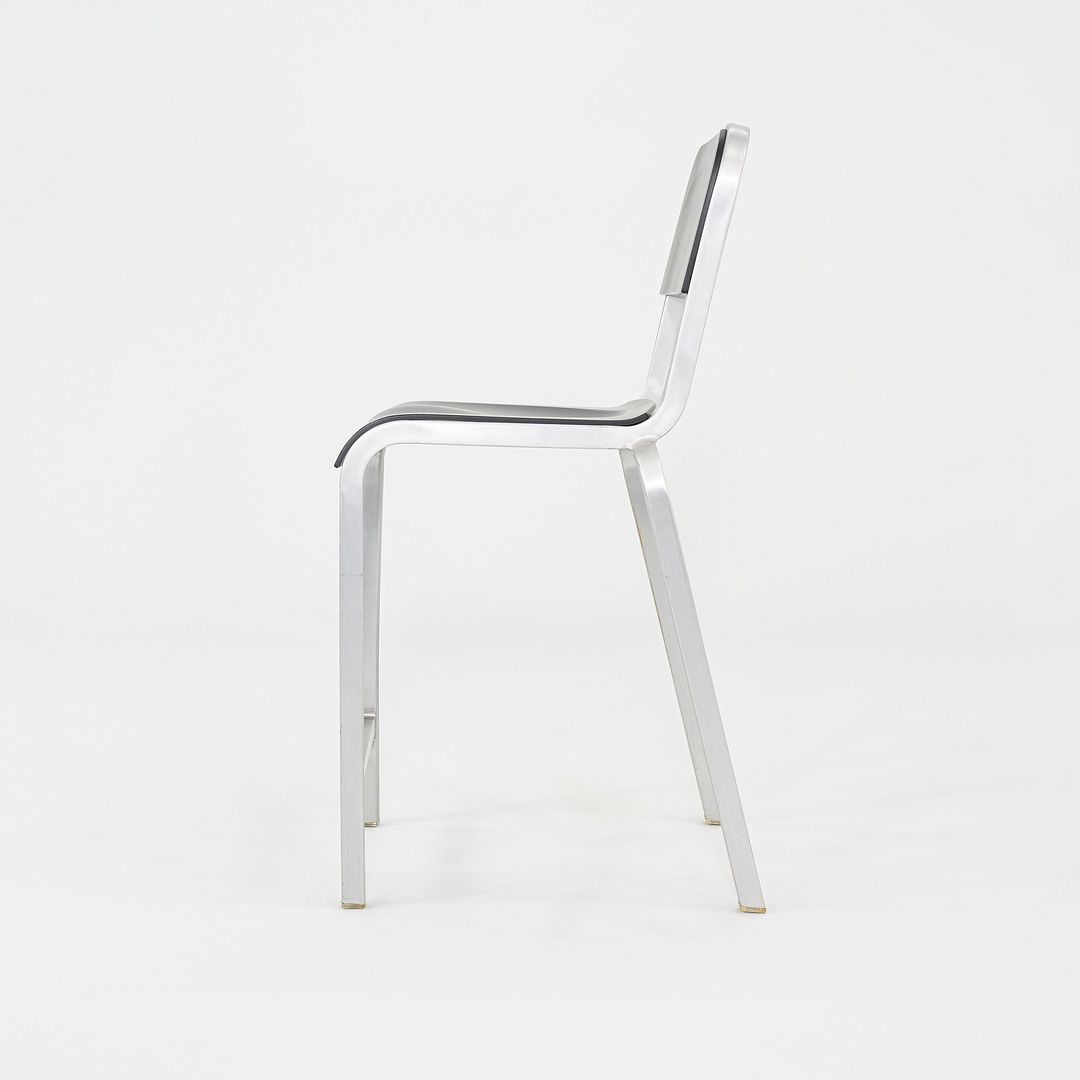 2000s Pair of Emeco for BMW Designworks 1951 Counter Stools Brushed Aluminum