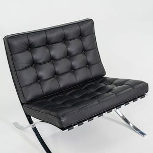 2010s Mies van der Rohe for Knoll Barcelona Lounge Chair Black Leather 3x Avail