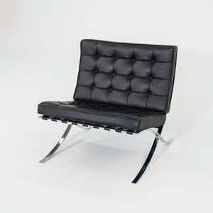2010s Mies van der Rohe for Knoll Barcelona Lounge Chair Black Leather 3x Avail