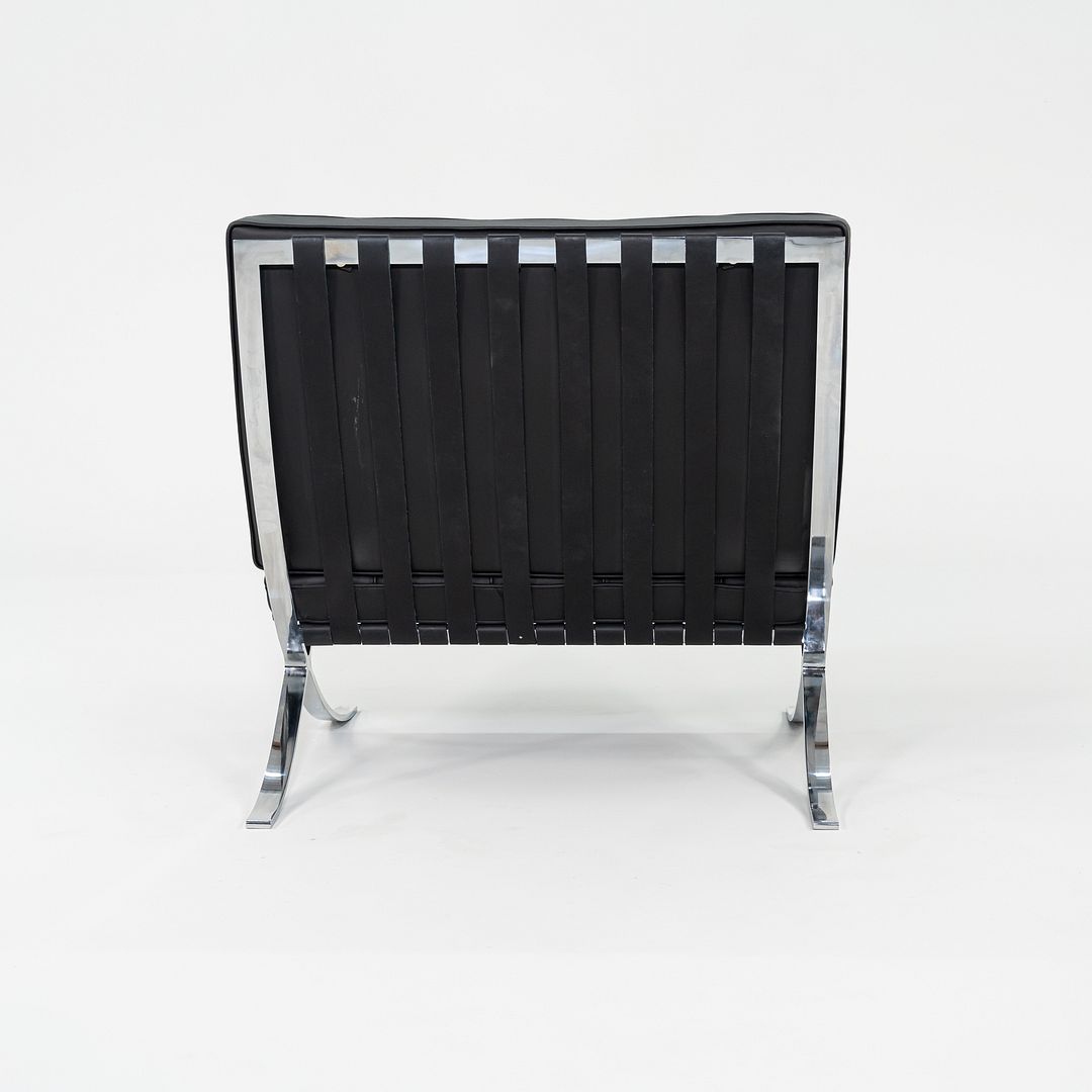 2010s Mies van der Rohe for Knoll Barcelona Lounge Chair Black Leather 3x Avail