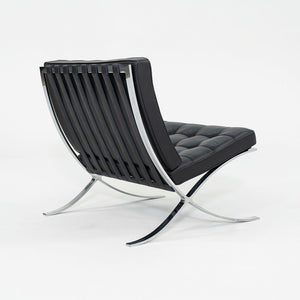 2010s Mies van der Rohe for Knoll Barcelona Lounge Chair Black Leather 3x Avail