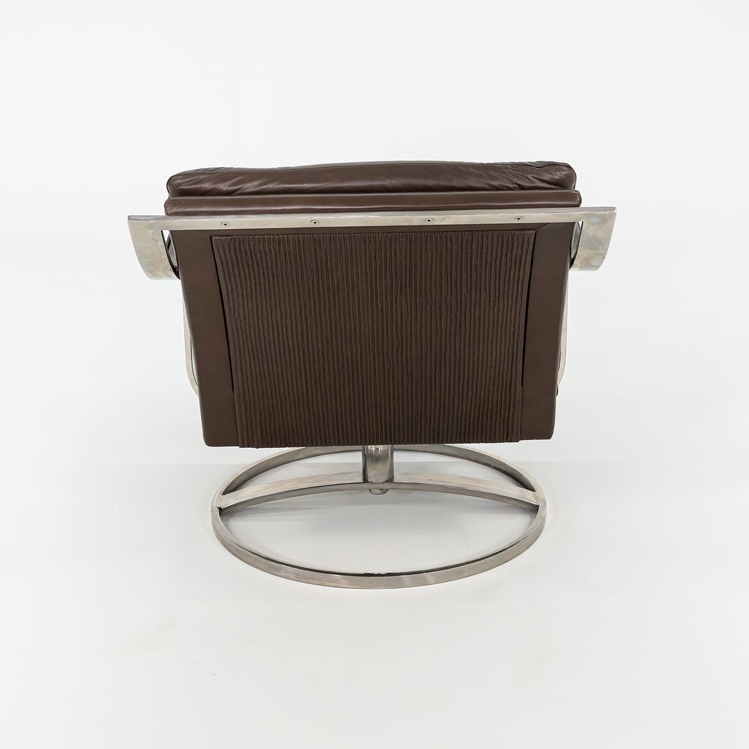 1998 Pair of 455 Series Lounge Chairs by Gardner Leaver and John Portman for Steelcase in Brown Leather