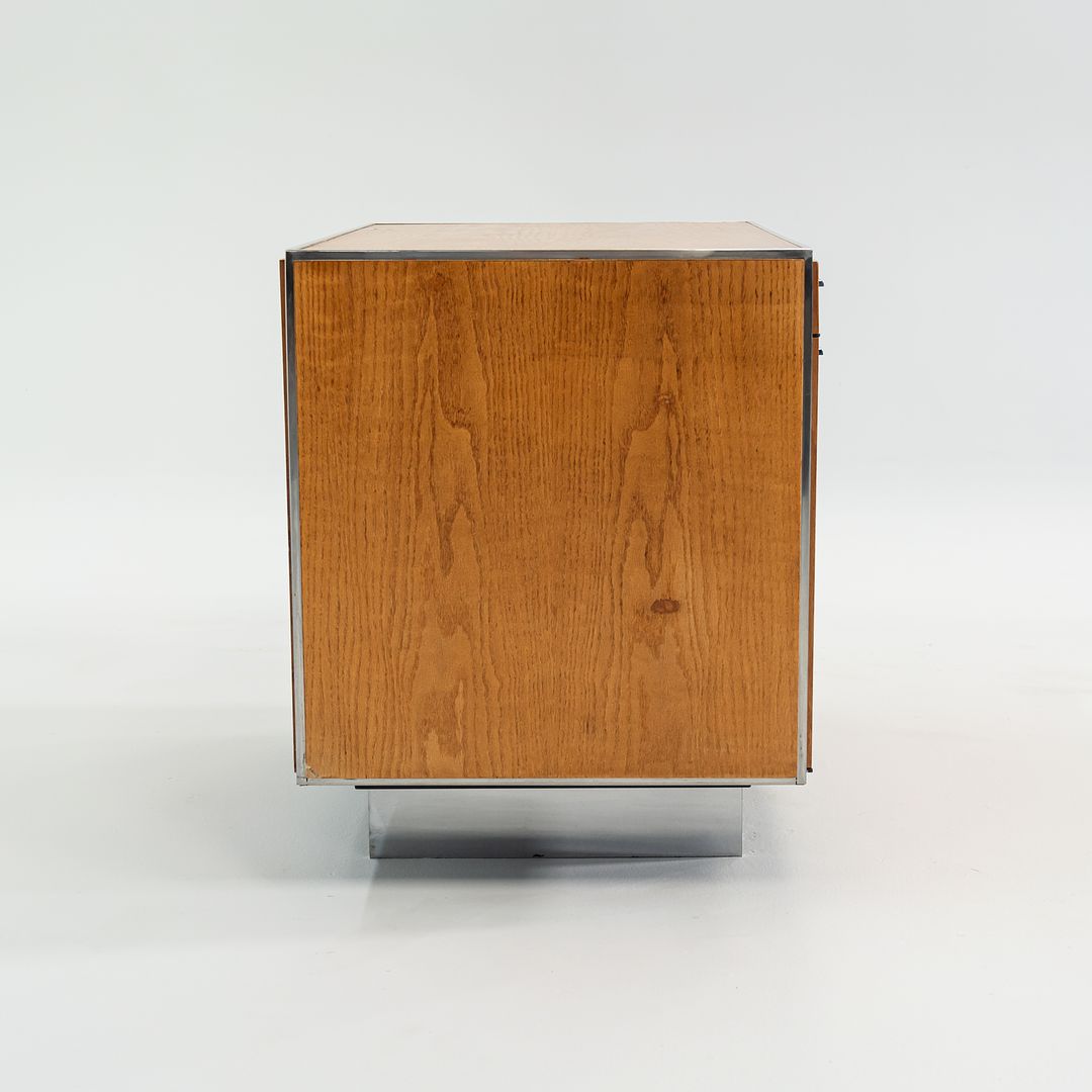 SOLD 1970s Davis Allen of SOM Custom Oak and Chrome Cabinet for General Fireproofing Co.