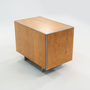 SOLD 1970s Davis Allen of SOM Custom Oak and Chrome Cabinet for General Fireproofing Co.