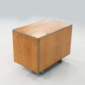 SOLD 1970s Davis Allen of SOM Custom Oak and Chrome Cabinet for General Fireproofing Co.