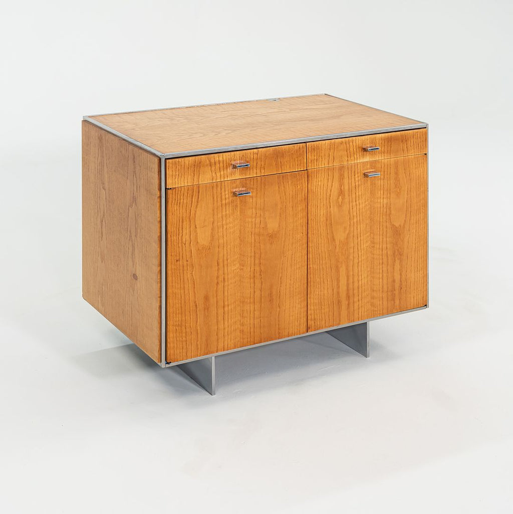SOLD 1970s Davis Allen of SOM Custom Oak and Chrome Cabinet for General Fireproofing Co.