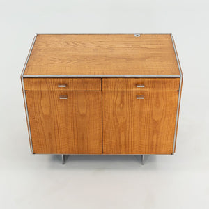 SOLD 1970s Davis Allen of SOM Custom Oak and Chrome Cabinet for General Fireproofing Co.