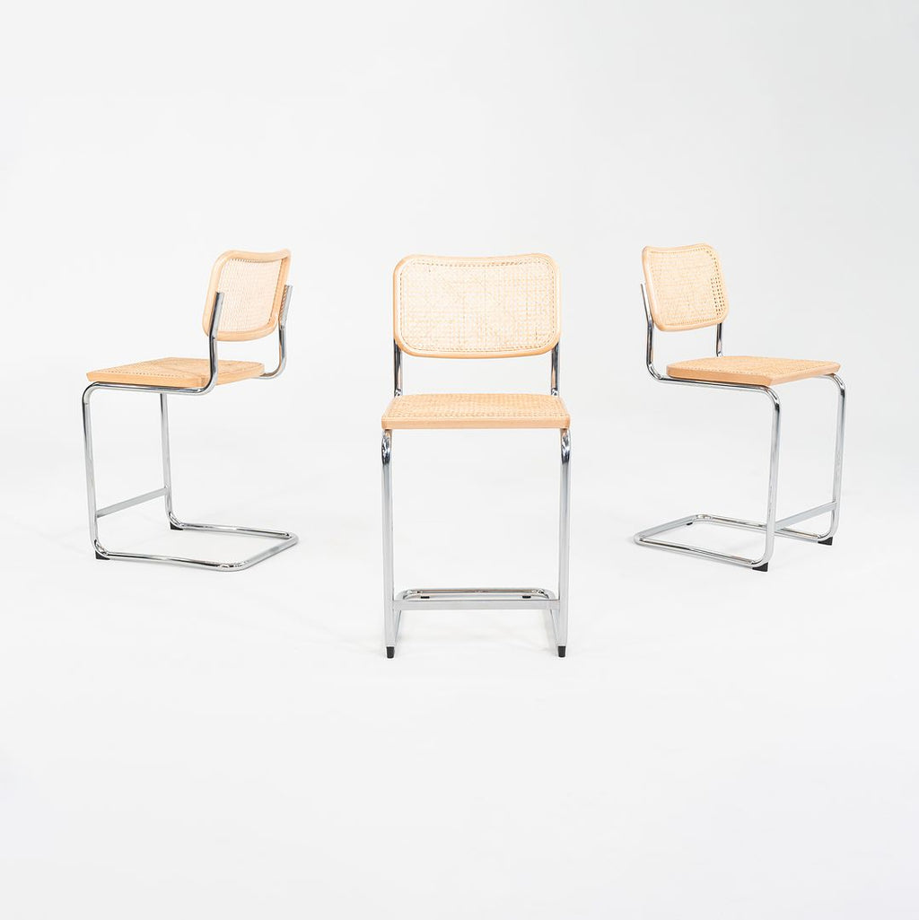 SOLD 2023 Set of Three Cesca Counter Stools by Marcel Breuer for Knoll in Beech