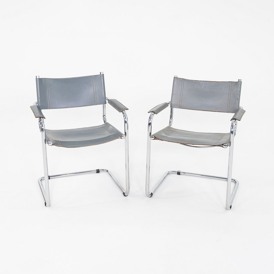 1980s Pair of Mart Stam MG5 Cantilever Armchairs Attributed to Matteo Grassi