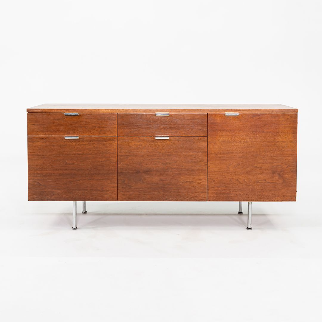 C. 1961 George Nelson for Herman Miller 55 inch Walnut Credenza Cabinet