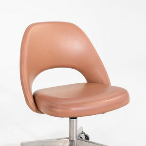1974 Eero Saarinen for Knoll Upholstered Rolling Office Desk Chair in Tan Vinyl