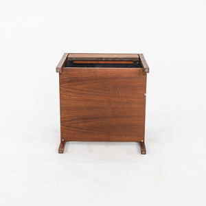 1960s Florence Knoll Walnut Bedside Table / Cabinet with Laminate Top w/ Drawer
