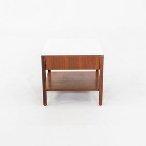 1960s Florence Knoll Walnut Bedside Table / Cabinet with Laminate Top w/ Drawer