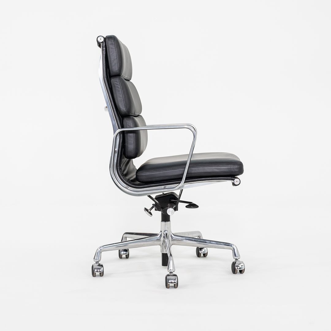 SOLD 2019 Herman Miller Eames Soft Pad Executive Desk Chair in Black Leather with Pneumatic Base
