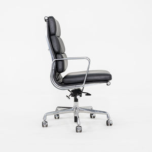 SOLD 2019 Herman Miller Eames Soft Pad Executive Desk Chair in Black Leather with Pneumatic Base