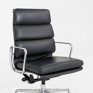 SOLD 2019 Herman Miller Eames Soft Pad Executive Desk Chair in Black Leather with Pneumatic Base