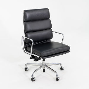 SOLD 2019 Herman Miller Eames Soft Pad Executive Desk Chair in Black Leather with Pneumatic Base