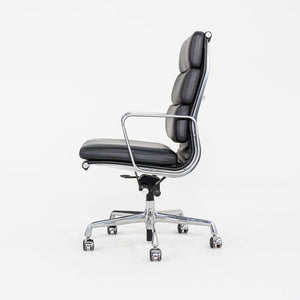 SOLD 2019 Herman Miller Eames Soft Pad Executive Desk Chair in Black Leather with Pneumatic Base