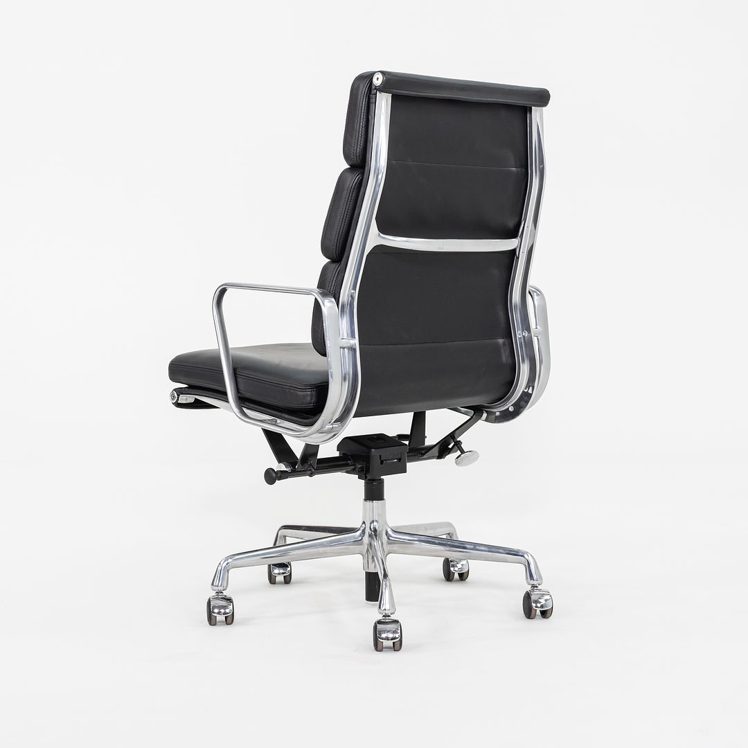SOLD 2019 Herman Miller Eames Soft Pad Executive Desk Chair in Black Leather with Pneumatic Base