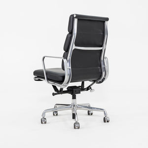 SOLD 2019 Herman Miller Eames Soft Pad Executive Desk Chair in Black Leather with Pneumatic Base