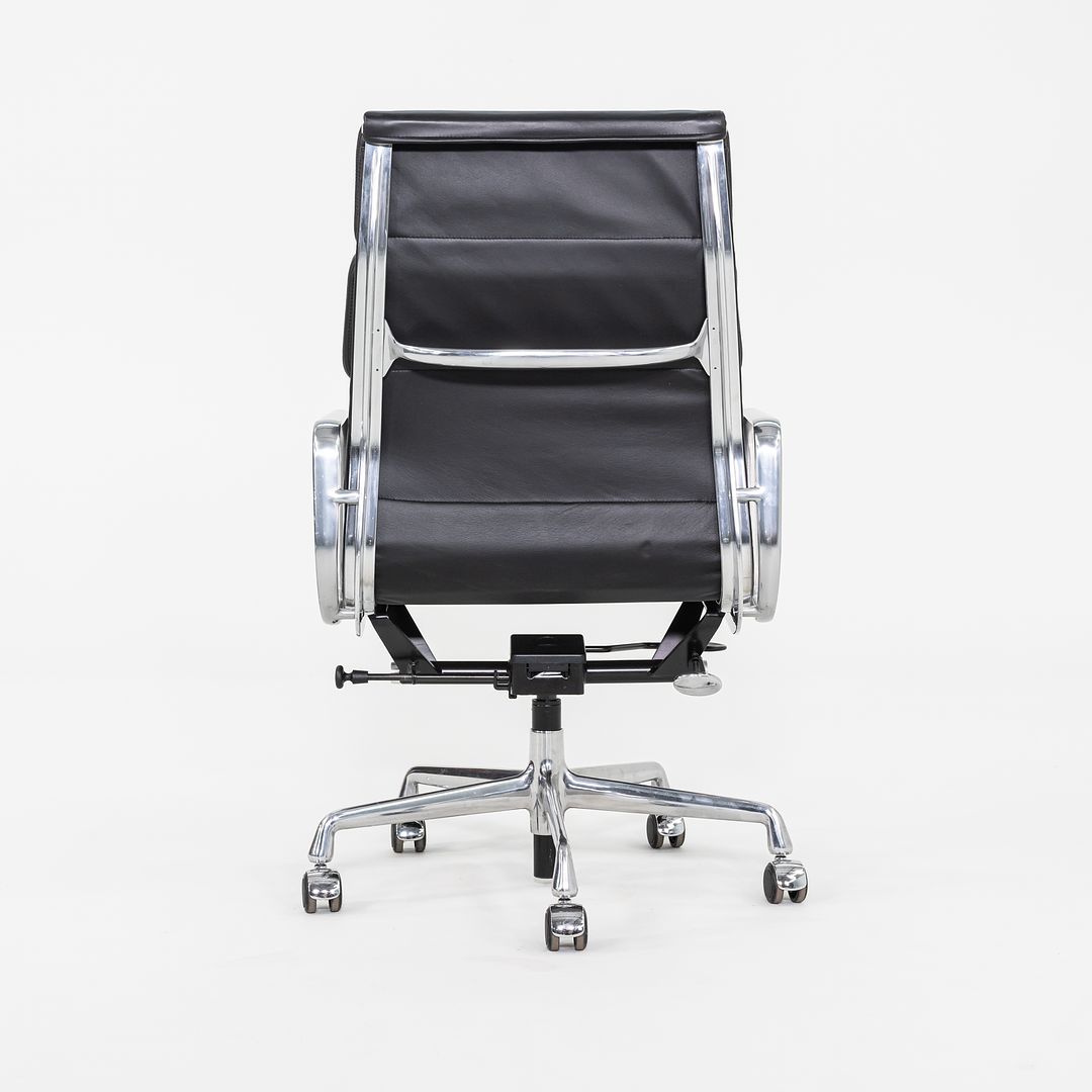 SOLD 2019 Herman Miller Eames Soft Pad Executive Desk Chair in Black Leather with Pneumatic Base
