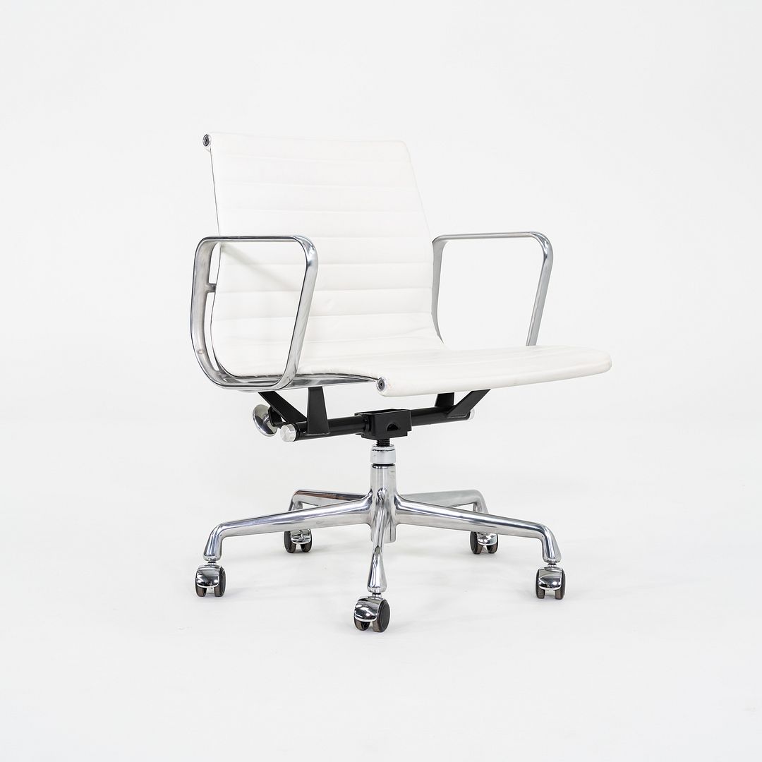 2023 Herman Miller Eames Aluminum Group Management Desk Chair in White Leather