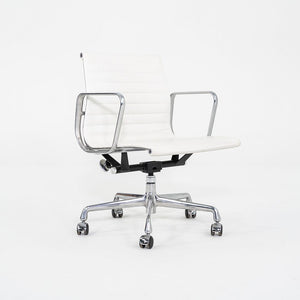 2023 Herman Miller Eames Aluminum Group Management Desk Chair in White Leather
