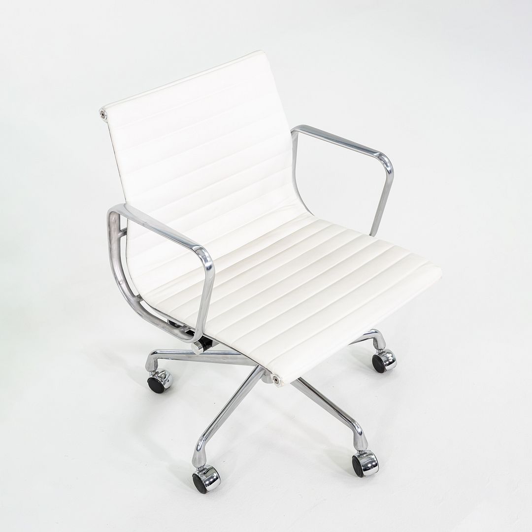2023 Herman Miller Eames Aluminum Group Management Desk Chair in White Leather