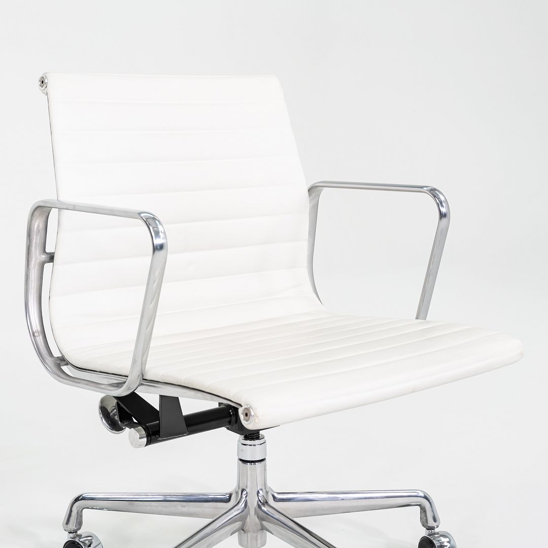 2023 Herman Miller Eames Aluminum Group Management Desk Chair in White Leather