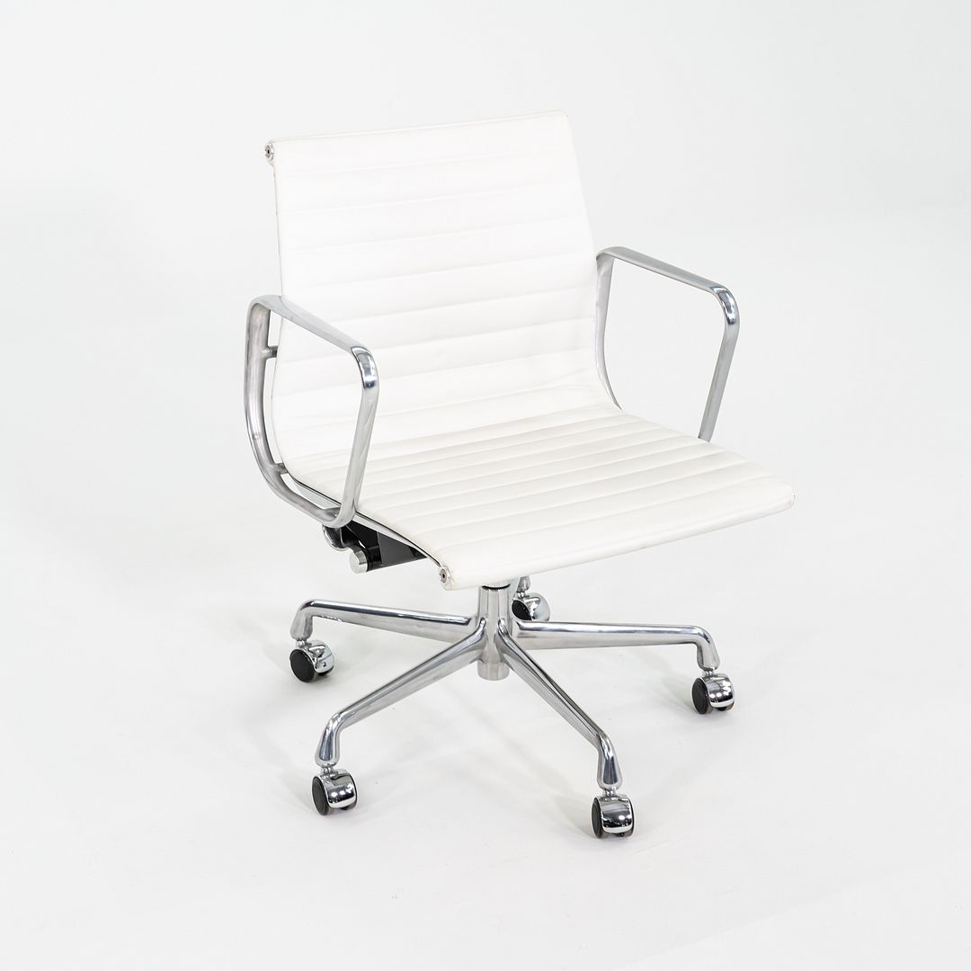 2023 Herman Miller Eames Aluminum Group Management Desk Chair in White Leather