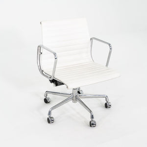 2023 Herman Miller Eames Aluminum Group Management Desk Chair in White Leather