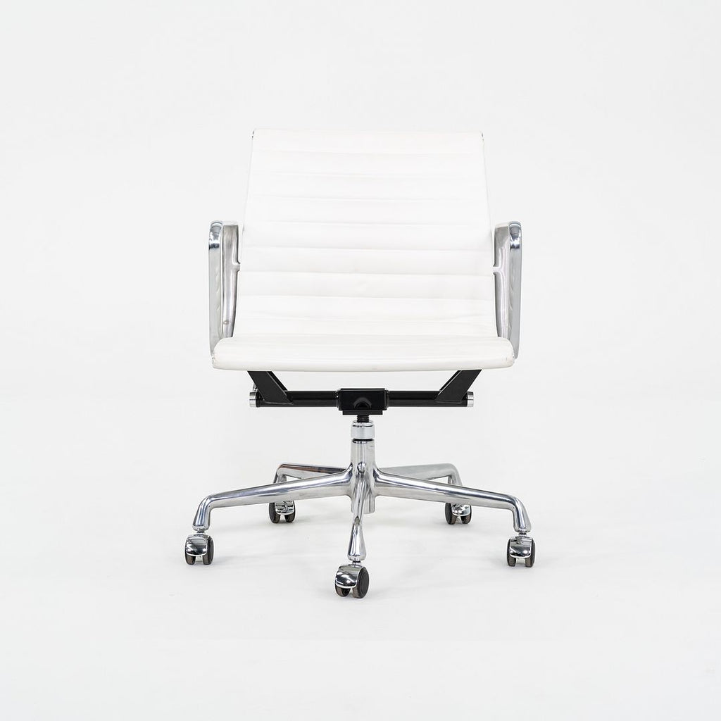 2023 Herman Miller Eames Aluminum Group Management Desk Chair in White Leather