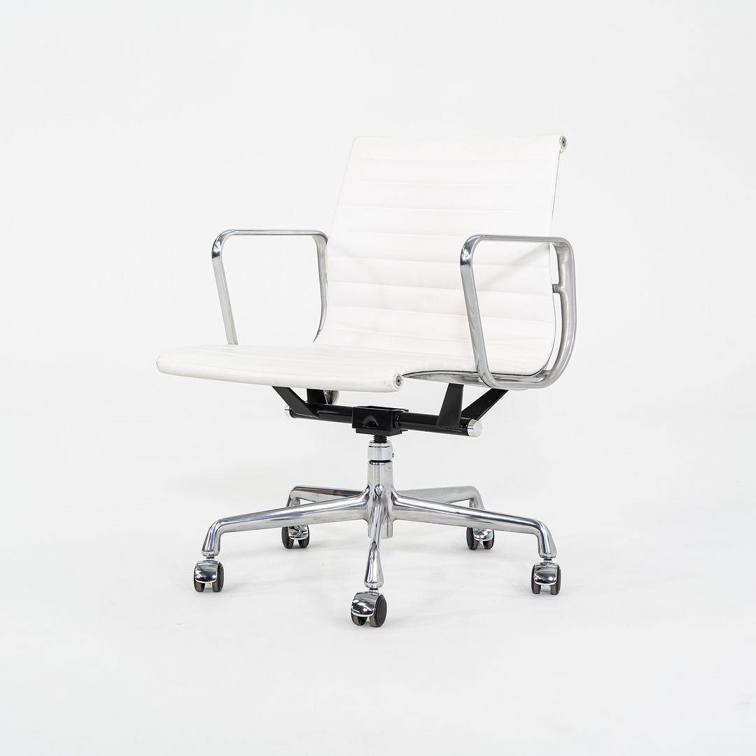 2023 Herman Miller Eames Aluminum Group Management Desk Chair in White Leather