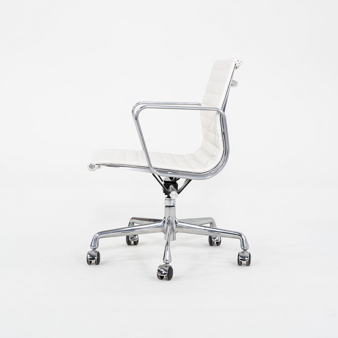 2023 Herman Miller Eames Aluminum Group Management Desk Chair in White Leather