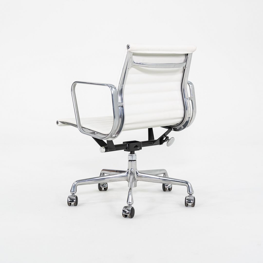 2023 Herman Miller Eames Aluminum Group Management Desk Chair in White Leather