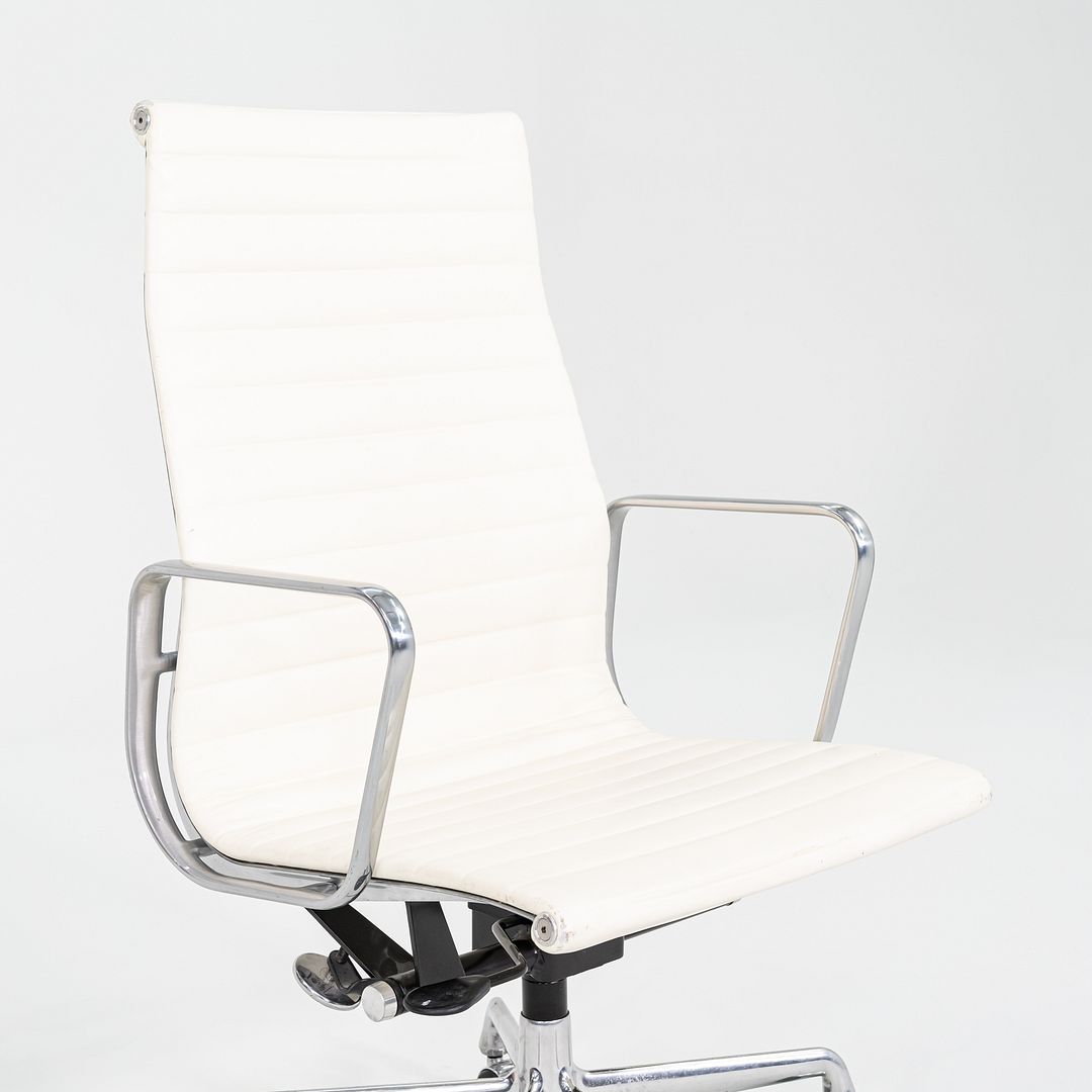 2015 Herman Miller Eames Aluminum Group Executive Desk Chair in White Leather