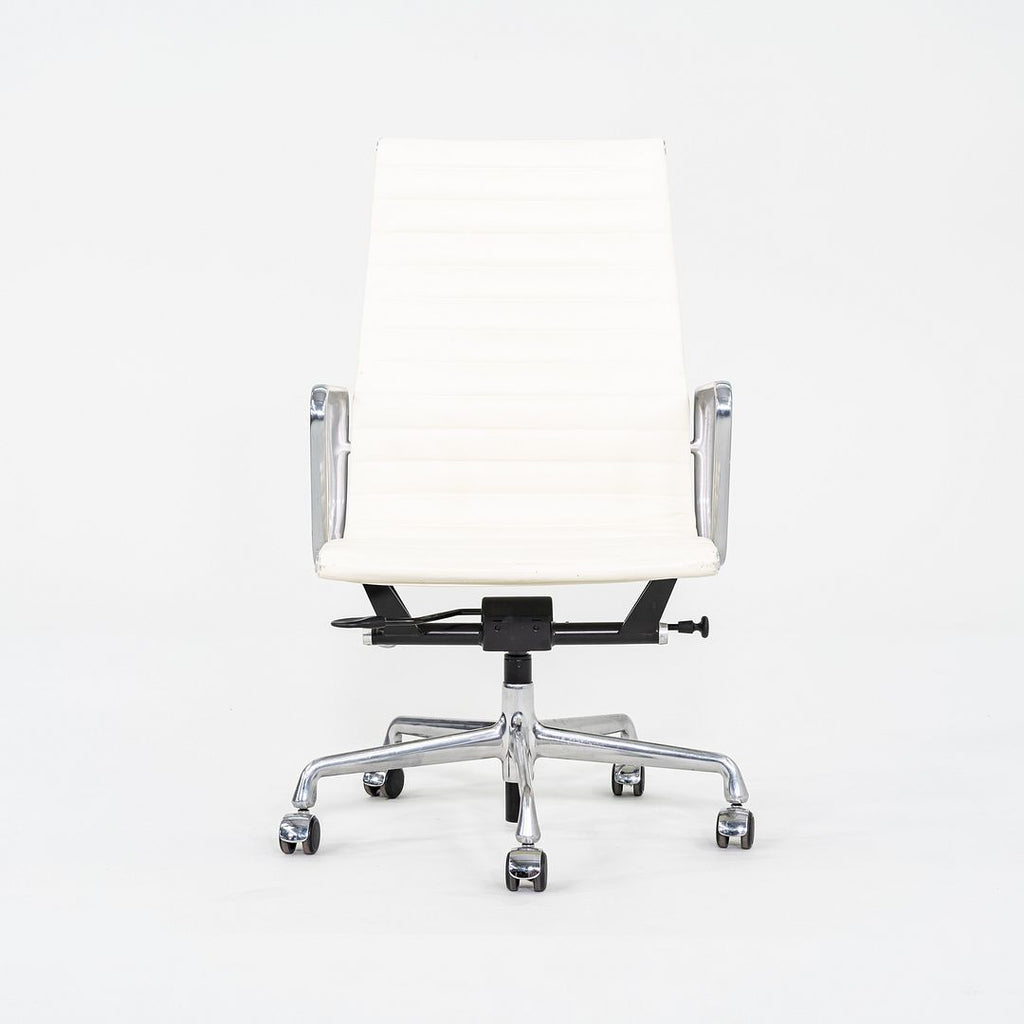 2015 Herman Miller Eames Aluminum Group Executive Desk Chair in White Leather