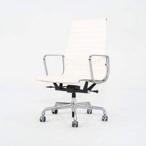 2015 Herman Miller Eames Aluminum Group Executive Desk Chair in White Leather